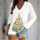 Damespullover met kerstprint, lange mouwen en V-hals. 5