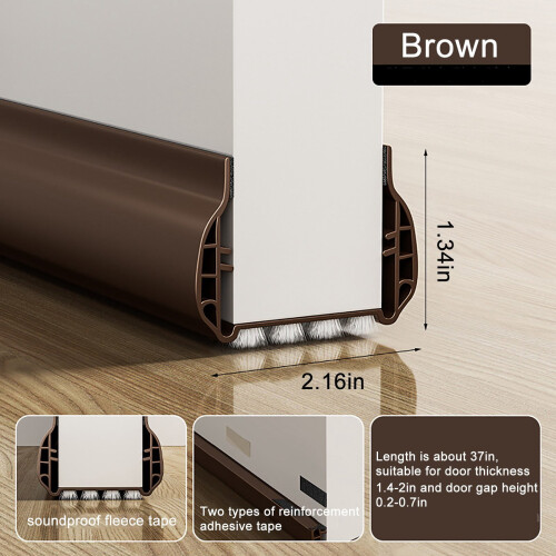 2.1" x 37" Rubber Brown Door Bottom Sweep 1