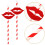 Χάρτινα καλαμάκια Red Lips για κοκτέιλ 40 τεμάχια 4