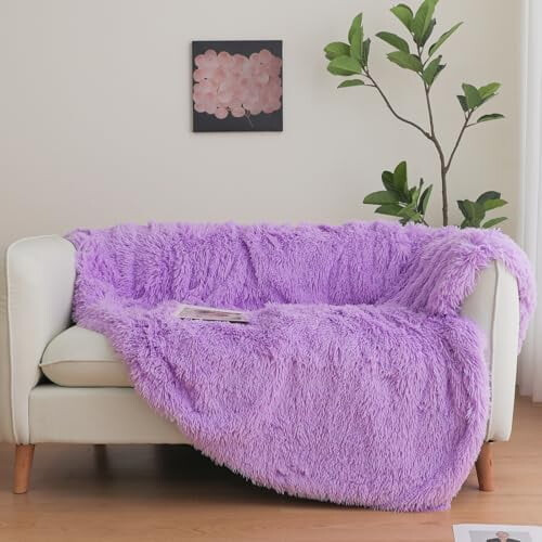Levandulová chlupatá deka 50x60 palců 2