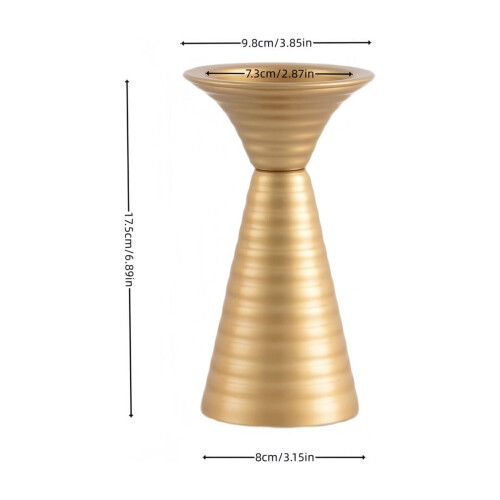 Gold Threaded Metal Candlestick Holder – 1 Pack 2