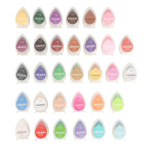 Juego de Almohadillas de Tinta de Gota de Agua Multicolor de 32 Colores Efecto de Brillo para áLbumes de Recortes Sellos de Goma Plantilla de