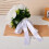 White Silk Bridal Bouquet with Beaded Ribbon 4