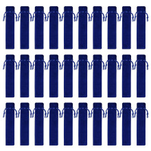 100 Stks Fluwelen Pen Pouch Blauw Trekkoord Pen Zak Enkele Pen Sleeve Houder Potlood Tas voor School Kantoor Relatiegeschenk