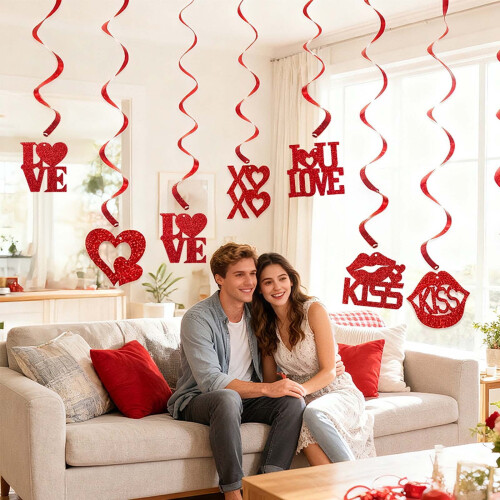 Valentine's Heart Hanging Ornaments Set 36pcs 1