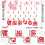 Valentine's Heart Hanging Ornaments Set 36pcs 3
