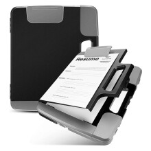Black Clipboard with Storage Plastic Clipboard Storage Case with Handle Storage Construction Binder 14.4x12.1x2.44Inch