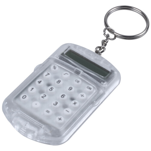 Clear Plastic Casing 8 Digits Electronic  Calculator w Keychain