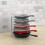 Pan Organizer Rack for Kitchen Cabinet and Counter, Silver 2