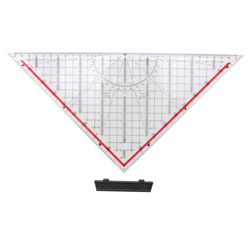 30CM Drawing Triangle Ruler Multi-Function Drawing Design Ruler with Handle Protractor Measurement Ruler Stationery 1