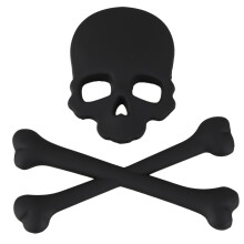 Skull Bone 3D Design Motorcykel Bil Emblem MäRke KlistermäRke Svart