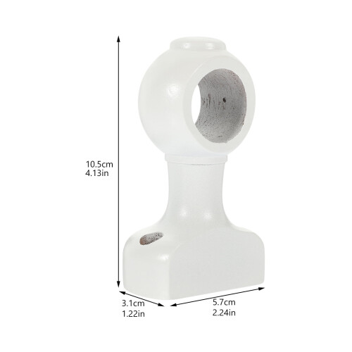 OUNONA 2 Pcs Curtain Rod Support Bracket Middle Hooks for Wall Holders Brackets Pole White 1
