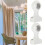 OUNONA 2 Pcs Curtain Rod Support Bracket Middle Hooks for Wall Holders Brackets Pole White 6