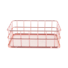 Storage Basket metal Wire Bathroom Shelves Makeup Organiser Rose Gold Brush Pen Holder Wire Mesh Bathroom Toiletries Storage Basket