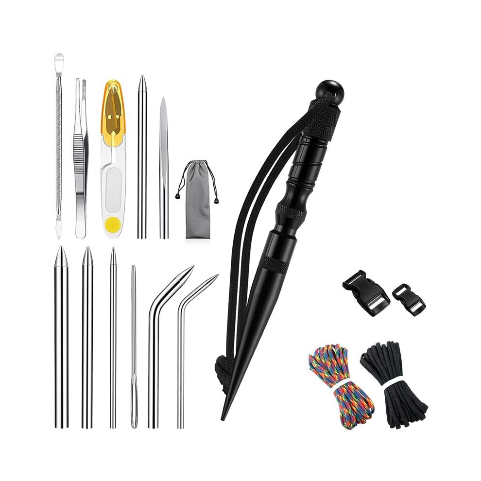 12Pcs Paracord-Fid Knotter Tools Set Stainless Steel Marlinspike Set Stitching Lacing Needles And Smoothing Knotter Tool 4713811700675