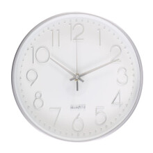 Premium Silver Wall Clock, Wall Decoration, Modern Silent Wall Clock for Home Office Kitchen (25cm, Silver)