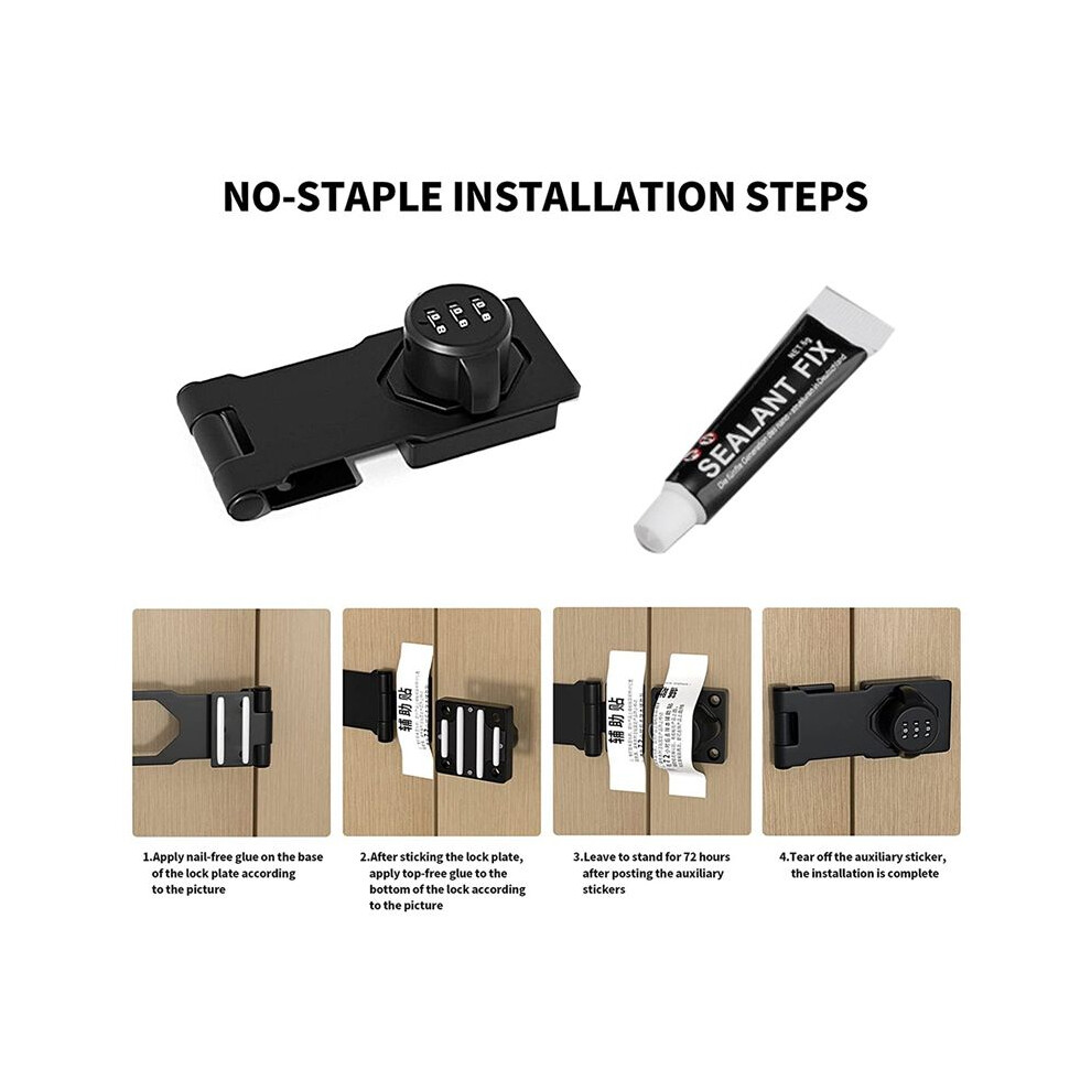 Photos - Other for Repair Jojomino Household Cabinet Password Locks, Cabinet Door Combination Lock, Door Lock Clasp Door Cabinet, Privacy Lock  (Black)
