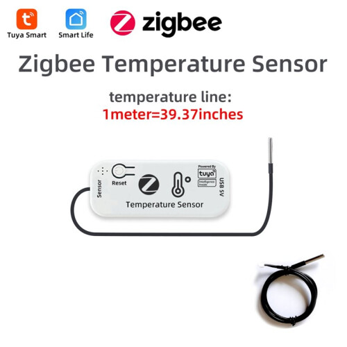 TUYA Zigbee Temperature Sensor APP Remote Monitor Tuya Waterproof Temperature Sensor  Home 1M 1