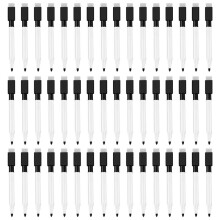 Magnetisk Whiteboardpenna Raderbar MarköR, 48Pack WhiteboardmarköRer TorrraderingsmarköR med Suddgummi Svart