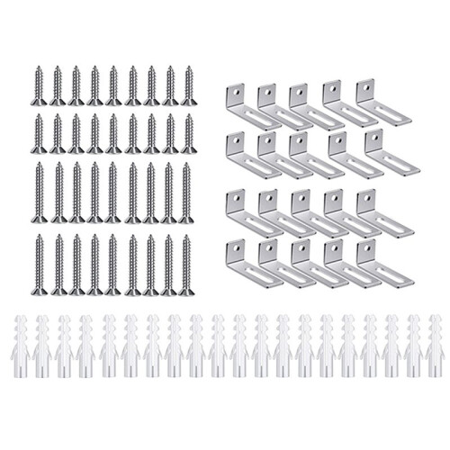 20 Set Whiteboard Installation Hardware Kit Wall Hanging Kit Mounting Brackets for Hanging Whiteboard School Office 1