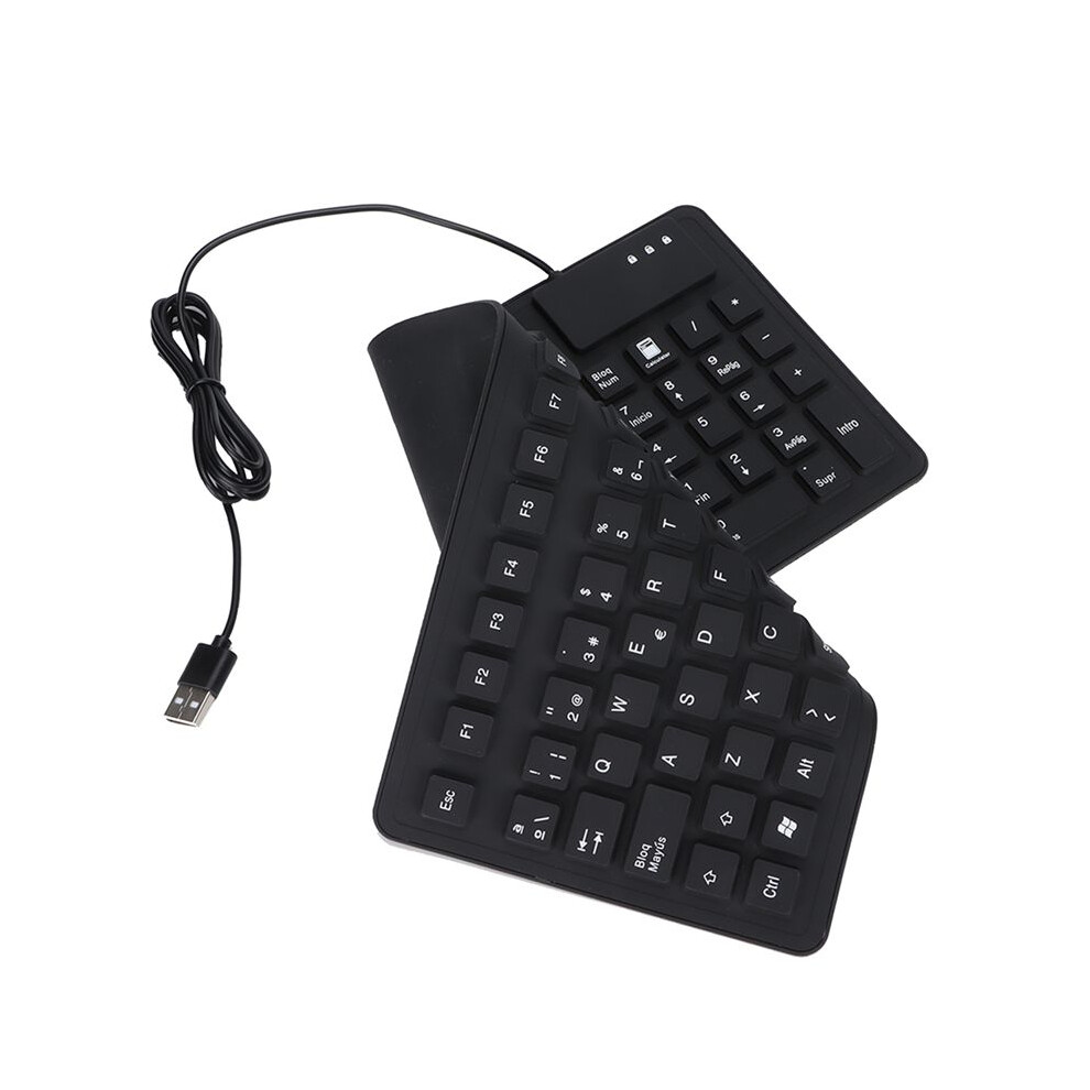 108 Keys Spanish Keyboard Portable Silicone Foldable Quiet Waterproof Dustproof Keyboard For Office Laptops Computers 4713632067506