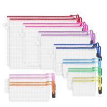 18 Pack 8 Sizes Zipper Mesh Pouch, Waterproof Zipper File Bags Document Pouch Multipurpose Travel Bags (9 Colors)