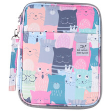 192 Slots GroßE KapazitäT Bleistift Beutel Fall Veranstalter Kosmetik Tasche für Bunt Stift Aquarell Stift Gel Schreiber Tasche (Lernen Katze)