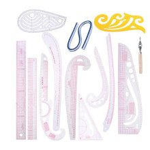 13Pcs Sewing Ruler French Curve Ruler Cutting Mat Set Yardstick Sleeve French Curve Cutting Knife Ruler Sewing Tool