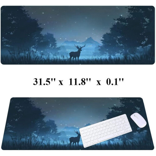 Αντιολισθητικό Mouse Pad Gaming με σχέδιο Forest Deer 31,5x11,8 ίντσες 1