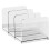 Durable-Compartment Transparent Bookends Reusable Non-Slip Documents Stand Stackable Thicken Desktop Bookshelf Table A 1