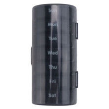 TäGlicher Tabletten Organizer (Zweimal Am Tag) - WöChentliche AM/PM Pillen Dose, Runder Medikamenten Organizer, 7 Tage Pillen Dose (Schwarze Box)
