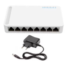 8 Port Gigabit 10/100/1000M Home Network Hub with Power Cable, Office Ethernet Splitter, Hub EU PLUG