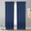 Solid Color Semi-Sheer Curtains – Double-String Polyester Rod Pocket Curtain Panels, Navy 4