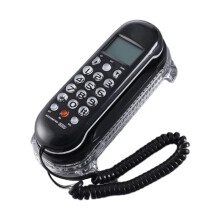 Crystal Base Telephone Fixed Landline Phone B365 Small Wall Mounted Phone Improved Display Feature Black