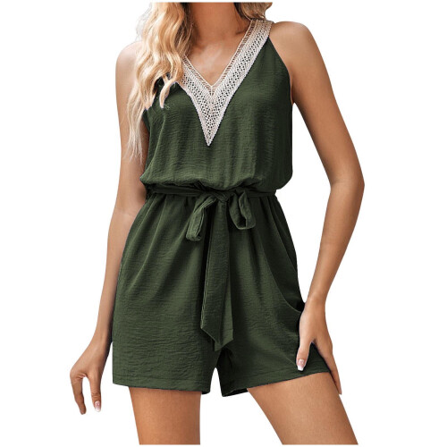 Macacão curto feminino casual estampado 1