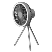 10000mAh Outdoor Camping Rechargeable Fan Wireless Tent Electric Ceiling Fan with External LED Lighting Battery A