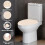 WC-Deckelbezug aus Stretch-Spandex, hellbeige 2