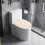 WC-Deckelbezug aus Stretch-Spandex, hellbeige 4