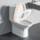 WC-Deckelbezug aus Stretch-Spandex, hellbeige 6