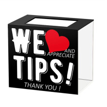 Acrylic Tip Jar for Bartender Bars 6 X 4 X 5 Inch Tip Collection Box Donation Suggestion Box Money Storage Container