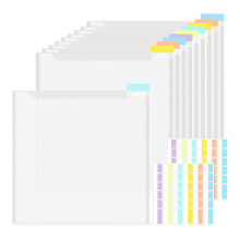 Schrootboekpapier Opbergorganizer 12x12Inch Transparante Opbergorganizer met Zelfklevende Index Tabs voor Scrapbookpapier Vinyl B
