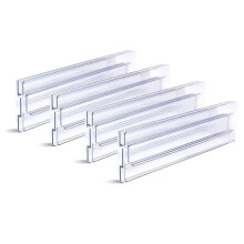 Séparateurs de Tiroirs Extensibles pour Armoires de Cuisine, Séparateurs en Plastique Transparent.