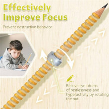 Adhd Pencil - Matita Antistress con Filettatura per Adhd e Ansia, Strumento Sensoriale Silenzioso per Alleviare Lo Stress, Penna Rotante