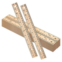 Pacote com 60 Réguas de Madeira de 12 Polegadas (30 cm) com 4 Furos para Desenho em Escritório Escolar e Material de Sala de Aula