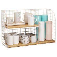 Organizador de Mesa para Sala de Estar/Jantar, Porta-Xícaras/Tigelas, Porta-Pratos, Organizador de Escritório/Armário de Cozinha, Acessórios B