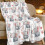 Elephant Print Flannel Throw Blanket 60" x 50" 4
