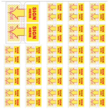 1250Pcs Sign Here Stickers 1 Inch Sign Date Tabs Sign Date Sign Stickers with Dispenser Flag Easy to Post for Office