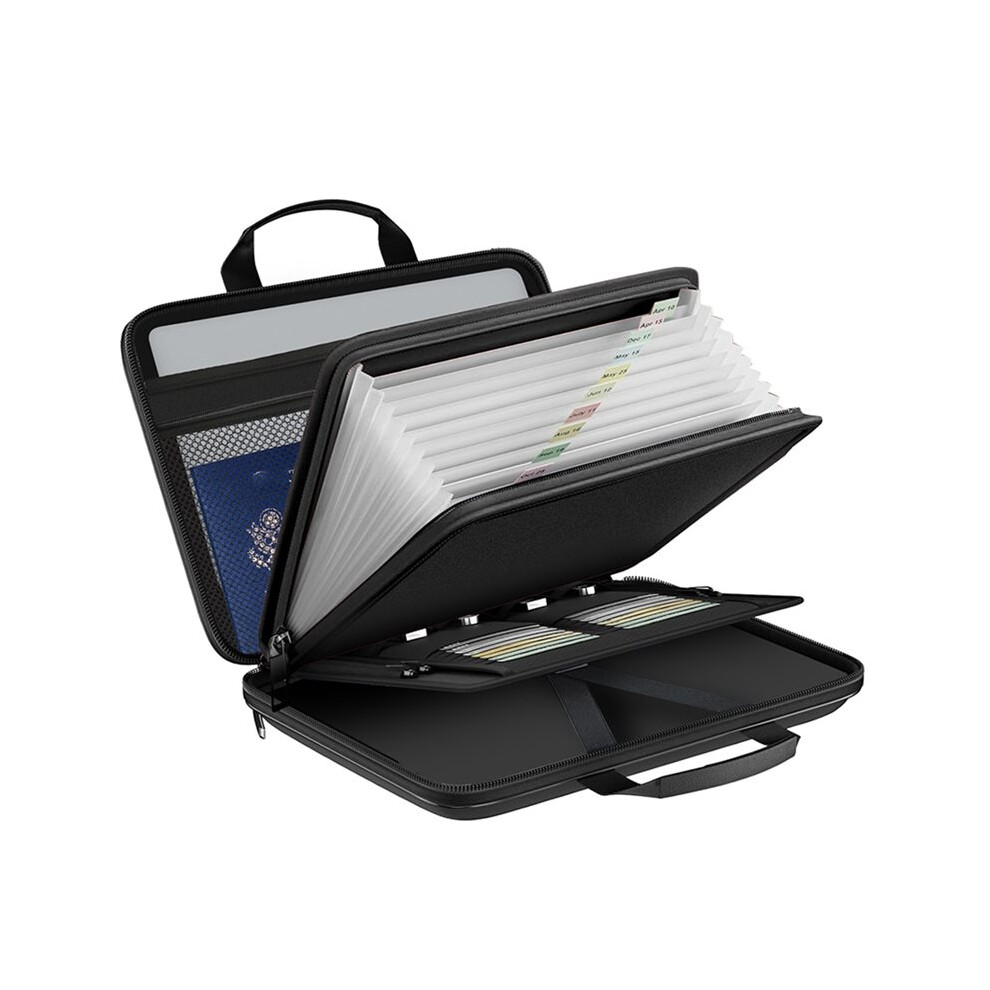 Fireproof Document Organizer With Lock, Hard-Shell Case And Pocket Accordion File Folder For A4/Letter Files, Laptops 6033075680321
