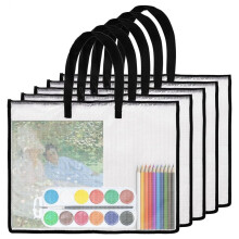 19x25 Art Portfolio Bags,Clear Portfolio Folder for Artwork,Waterproof Poster Storage Bags+Handle for Drawing Board 5PCS