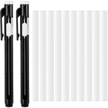 12 Pcs Mechanical Pencil Eraser Refills - Retractable Mechanical Eraser Pen 2 Pens and 10 Refills - for Writing Drawing
